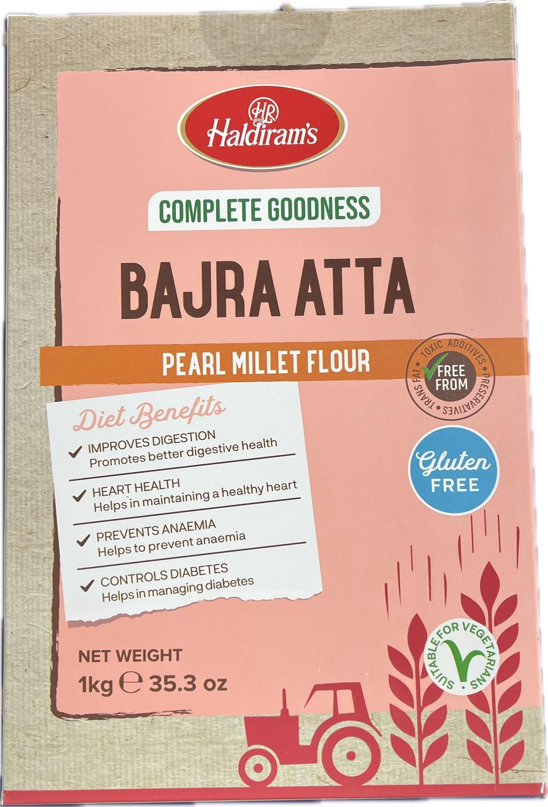Buy Online Haldiram Bajra (Pearl Millet Flour) Atta 1 KG Kesar Grocery.